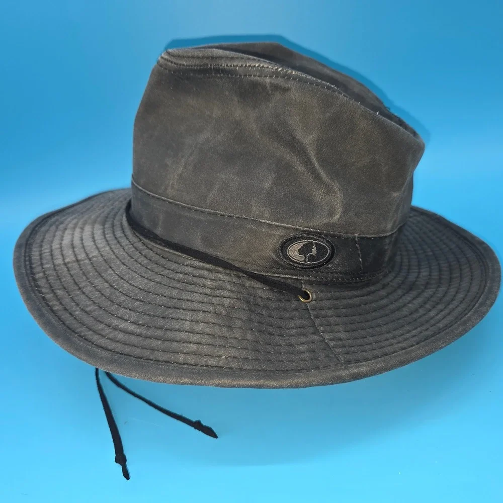 Signatures Waxed Cotton Safari Hat Wide‎ Brim Fedora Brown S/M